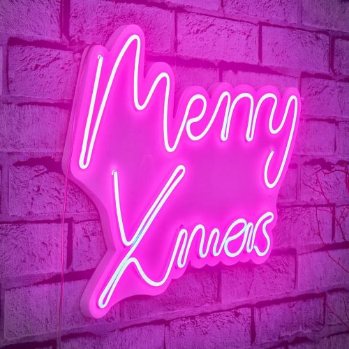 Wallity Ukrasna plastična LED rasvjeta, Merry Christmas - Pink slika 9