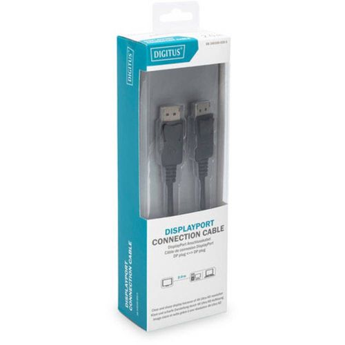 Digitus DisplayPort priključni kabel DisplayPort utikač, DisplayPort utikač 3.00 m crna DB-340100-030-S pozlaćeni kontakti, zaštićen s folijom, pletena zaštita, sa zaštitom, okrugli, sveukupno zaštićen, trostruko zaštićen DisplayPort kabel slika 2