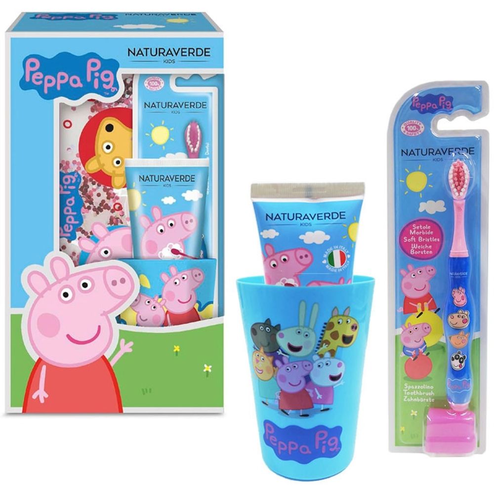 Naturaverde Kids Peppa Pig Poklon set (četkica + pasta + čaša + neseser) slika 2