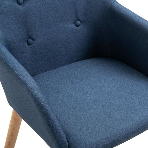 Blagovaonske stolice tkanina i hrastovina 4 kom plave slika 6