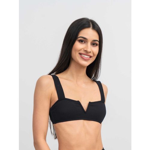 Bella Rib Swimsuit Top - CRNA slika 3