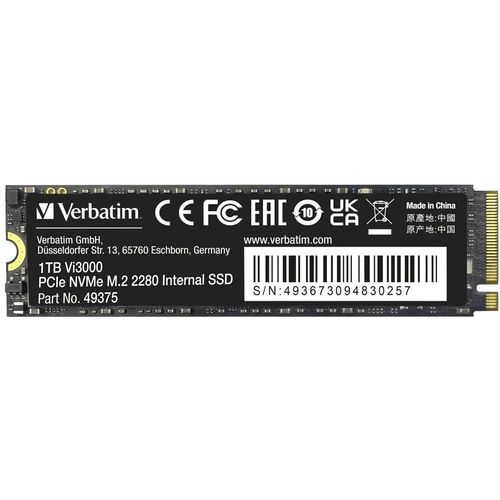 Verbatim Vi3000 1 TB NVMe/PCIe M.2 internal SSD PCIe NVMe 3.0 x4 Retail 49375 slika 1