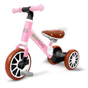 Dječji tricikl 3u1 EcoToys rozo/smeđi