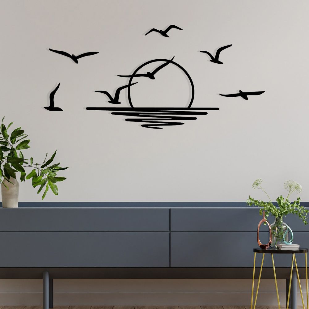 Decorative metal wall accessory Spiaggia, colour: black slika 3