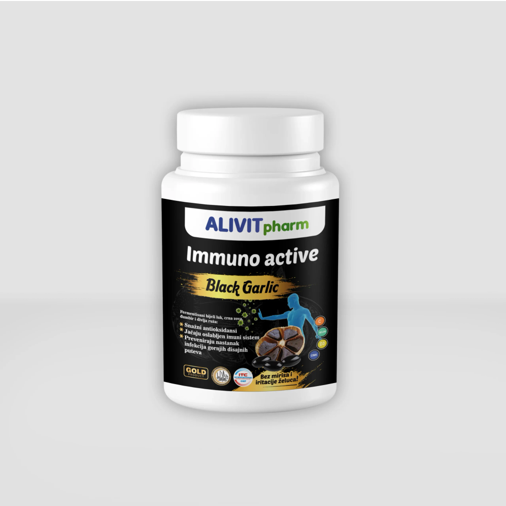 Alivit Black Garlic Immuno Active Kapsule za imunitet 90 kapsula slika 1