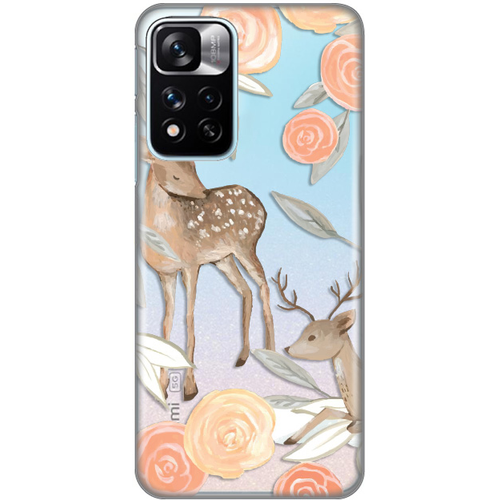 Torbica Silikonska Print Skin za Xiaomi Redmi Note 11 Pro Plus/Poco X4 NFC Flower Deer slika 1