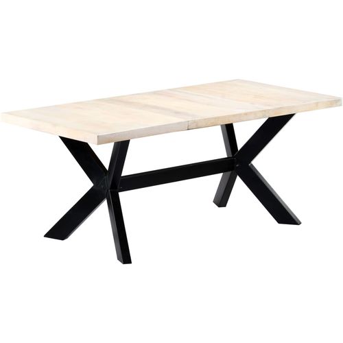 Blagovaonski stol bijeli 180x90x75 cm od masivnog drva manga slika 18