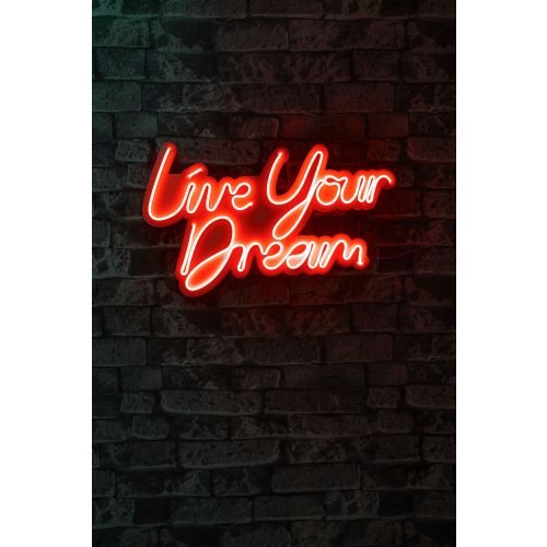 Wallity Ukrasna plastična LED rasvjeta, Live Your Dream - Red slika 2