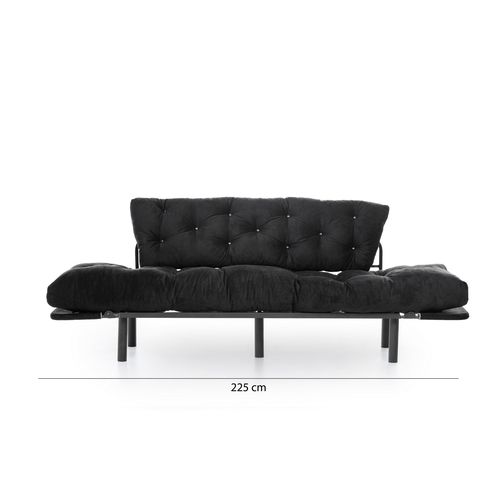 Atelier Del Sofa Trosjed na razvlačenje, Crno, Nitta Triple - Black slika 15