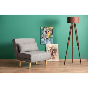 Atelier Del Sofa Fotelja na razvlačenje, Svijetlo siva, Folde Single - Light Grey