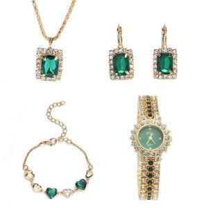 Aceneta - Luksuzni set sa satom, narukvicom, ogrlicom, prstenom i naušnicama