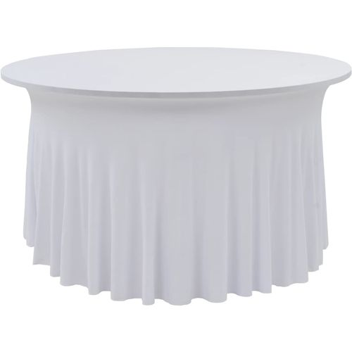 Rastezljive navlake za stol 2 kom duge 120 x 74 cm bijele slika 7