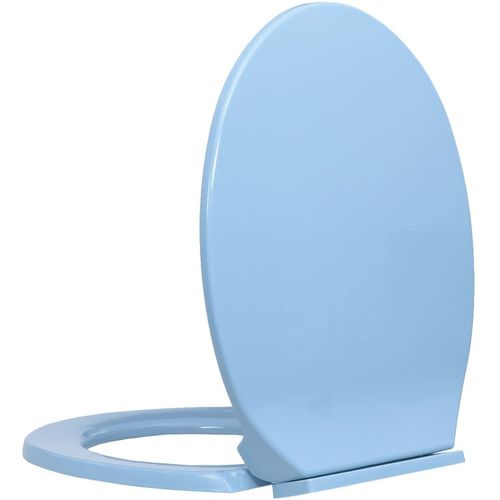 Toaletna daska s mekim zatvaranjem plava ovalna slika 3