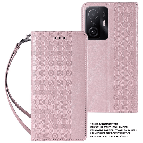 Torbica novčanik s magnetnom zatvaranjem za Samsung Galaxy A52 5G + mini privjesak za trakicu pink slika 1