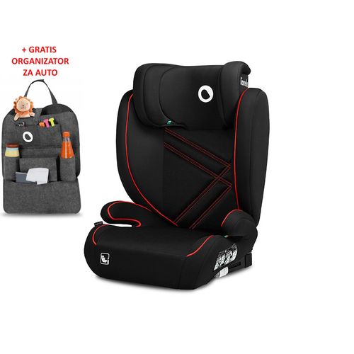 Lionelo i-Size autosjedalica Hugo, ISOFIX, 100-150cm, crvena + ORGANIZATOR slika 1