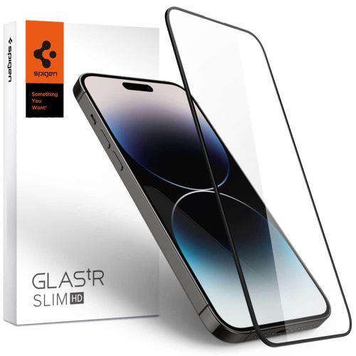 SPIGEN GLASS FC KALJENO STAKLO ZA IPHONE 14 PRO MAX CRNO slika 1