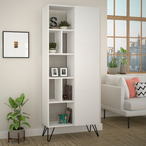 Woody Fashion Polica za knjige, Bijela boja, Jedda Bookcase - White slika 1