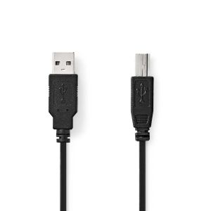 Kabel NEDIS CCGL60100BK50, USB 2.0 A (M) na USB-B (M), crni, 5m, bulk