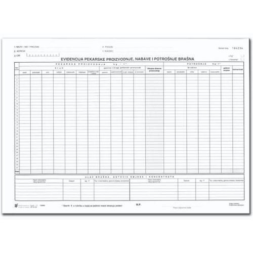 XV-35 KNJIGA EVIDENCIJE UTROŠKA BRAŠNA (KEUB); Knjiga 48 stranica, 42 x 29,7 cm slika 3