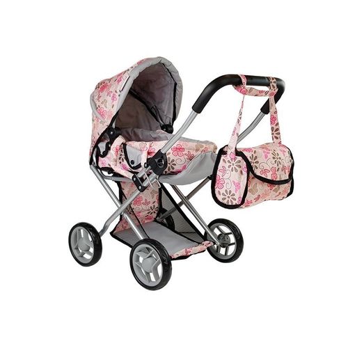 Kolica i torba za Alice Doll Pink Floral  slika 2