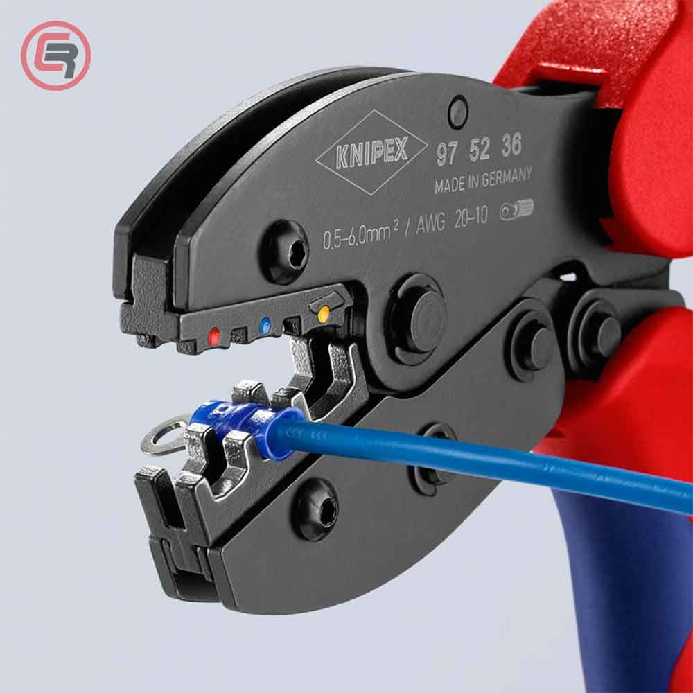 Knipex Kliješta Za Presanje Kabl Stopica Izoliranih 0,5-6,0 mm2 PreciForce – 97 52 36 slika 5