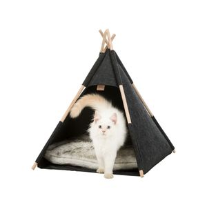 Trixie šator s jastukom za mačke Cave Tipi 55x65x55 cm, sivi