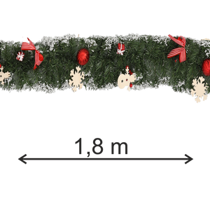 Božićna dekoracija - Girlanda - Bijelo/Crvena boja