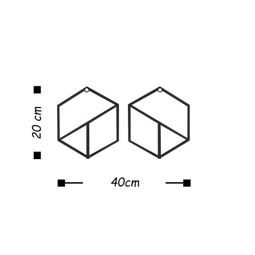 Geometrijska Crna Metalna Zidna Kuka slika 3