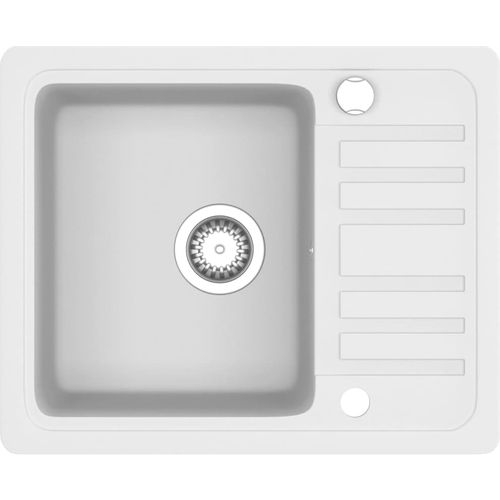 Granitni kuhinjski sudoper s jednom kadicom bijeli slika 11