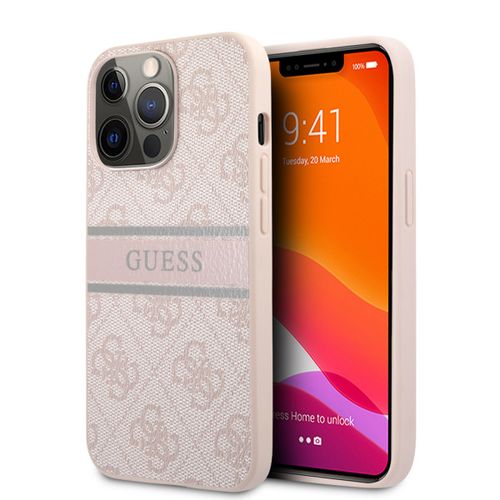 Guess Futrola za iPhone 14 Pro PU 4G STRIPE PINK slika 1