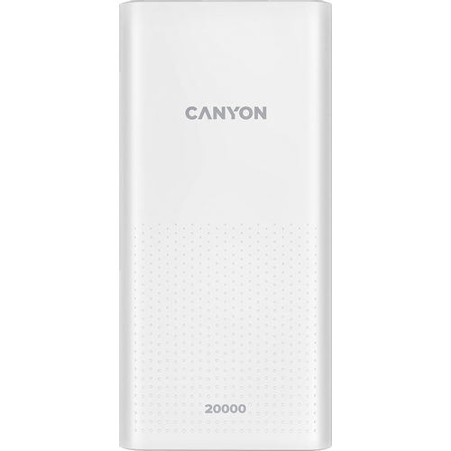 CANYON PB-2001 Power bank 20000mAh Li-poly battery, Input 5V/2A , Output 5V/2.1A(Max) , 144*69*28.5mm, 0.440Kg, white slika 1