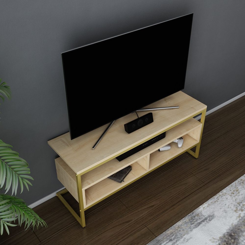 TV Stalak Merrion u Zlatnoj i Hrastovoj Boji slika 2
