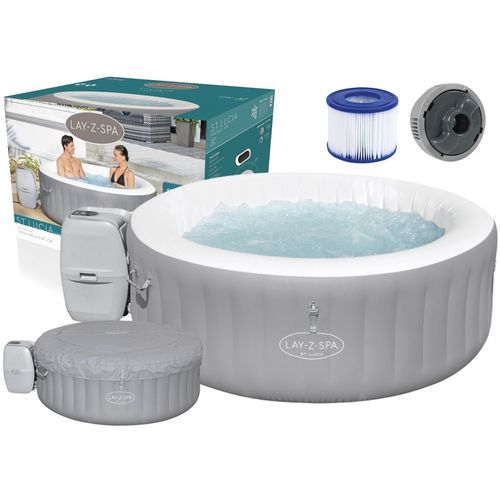 Masažni bazen-Jacuzzi na napuhavanje Bestway 170*66cm - sivi slika 1