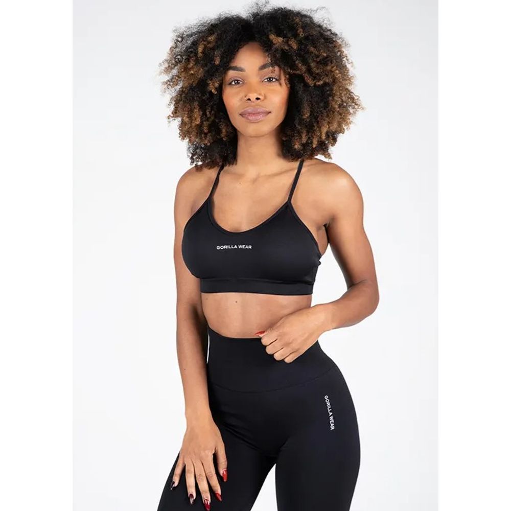 Gorilla Wear QUINCY Bešavni sportski top, Crni slika 1