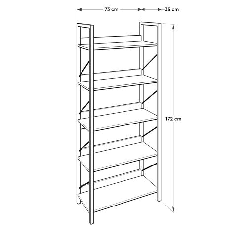 Woody Fashion Polica za knjige, Orah Crno, KTP-850-TT-1 slika 5