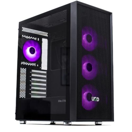 Kuciste Elite 3718 Midi Tower, ATX, ugradjena 4 RGB kulera, Crno slika 4