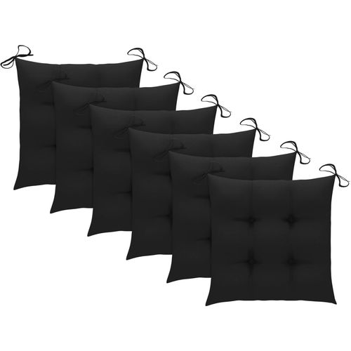 Jastuci za stolice 6 kom crni 50 x 50 x 7 cm od tkanine slika 1