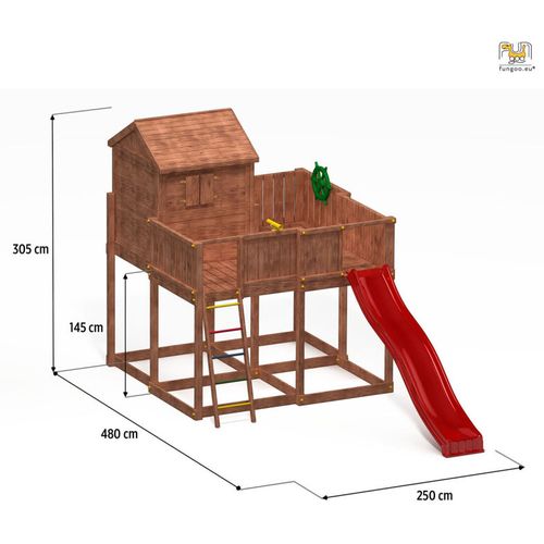Fungoo kućica MYSPACE XL - drveno dječje igralište slika 3
