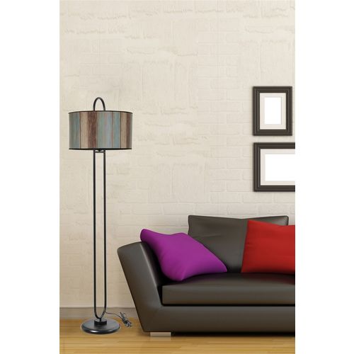 Elips Lambader Siyah Ayak Renkli Abajurlu Multicolor Floor Lamp slika 1