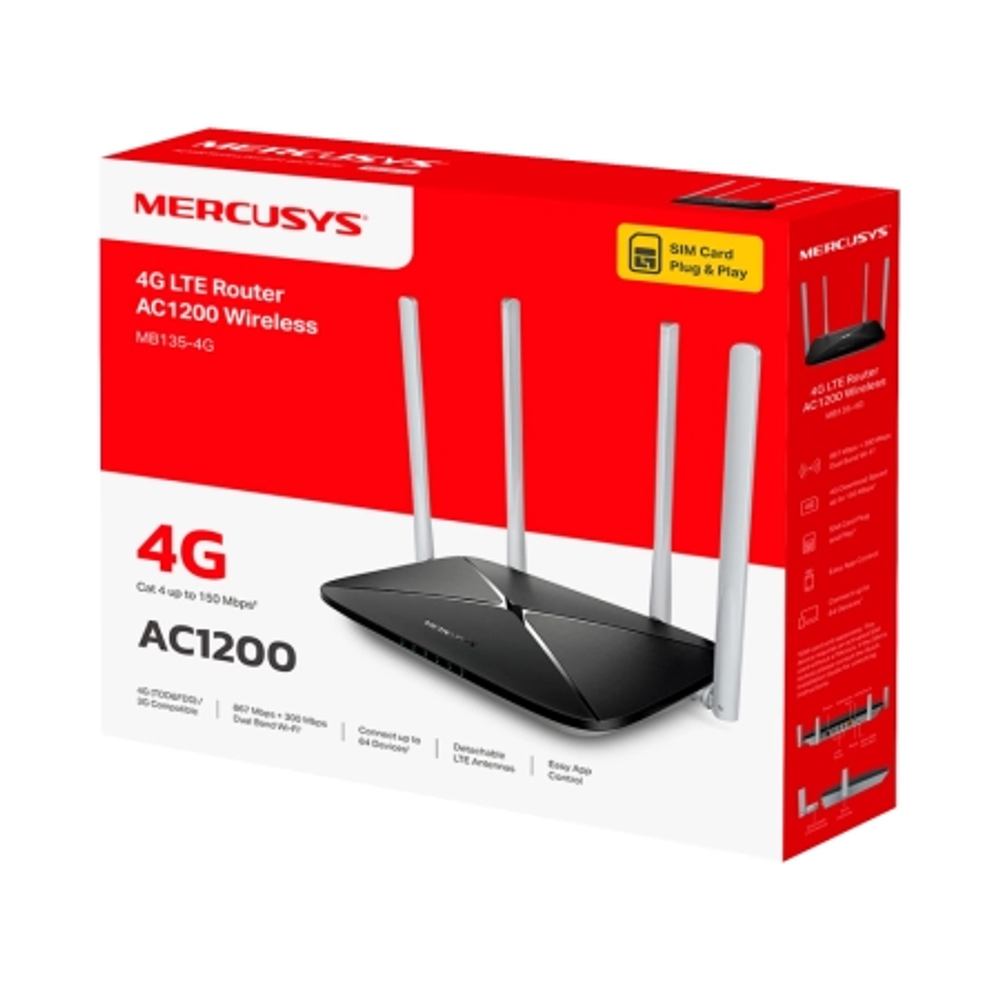 Mercusys Wireless Dual Band 4G LTE Ruter MB135 AC1200  slika 4