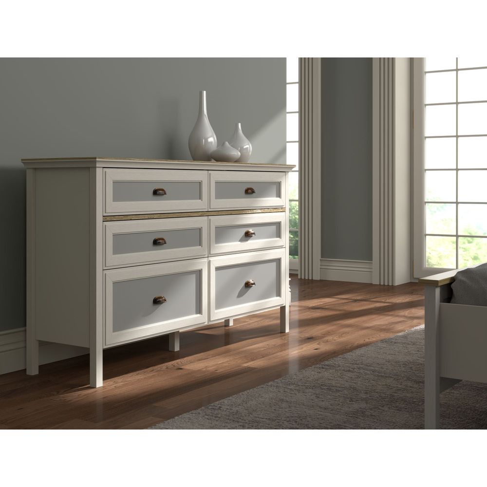 Komoda FRN-21014 u bojama Krem, Hrast i Siva slika 1
