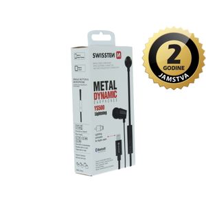 SWISSTEN slušalice BT, mikrofon, Lightning, In-ear, metalne, crne DYNAMIC YS500