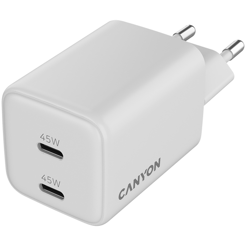 CANYON charger CU45CC GaN 45W 2xPD EU White slika 4