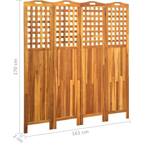 Sobna pregrada s 4 panela 161 x 2 x 170 cm masivno drvo bagrema slika 7