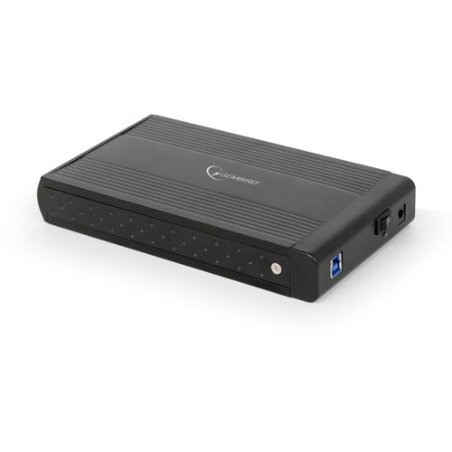 Gembird EE3-U3S-3 HDD External Enclosure, 3.5", SATAIII, USB3.0, Aluminium, Black slika 1