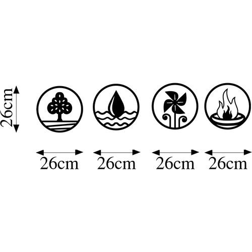 Wallity Metalna zidna dekoracija, 4 Elements - 301 slika 6