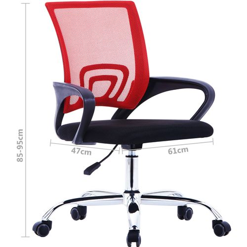 Uredska stolica od tkanine s mrežastim naslonom crvena slika 13