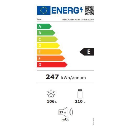 Beko B3RCNA364HXBR Kombinovani frižider, NoFrost, Širina 59.5cm, Visina 186.5 slika 4