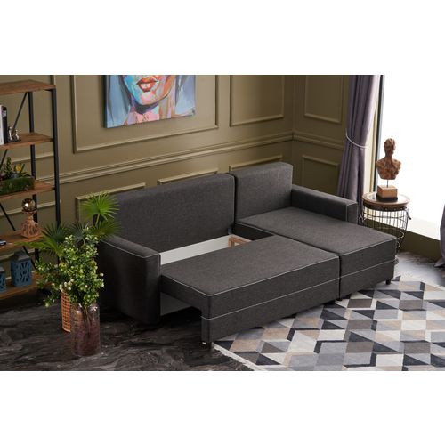 Atelier Del Sofa Kutna garnitura na razvlačenje, Antracit, Ece Right - Anthracite slika 3