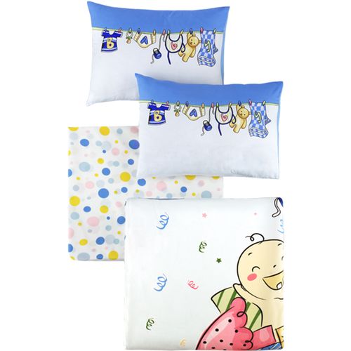 Colourful Cotton Komplet posteljine za bebe od ranforcea Neşeli slika 3